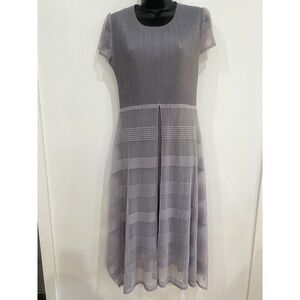 Veeca Sz XS Pleated Layered Midi Dress Sheer Layered Sleeves EUC Evening